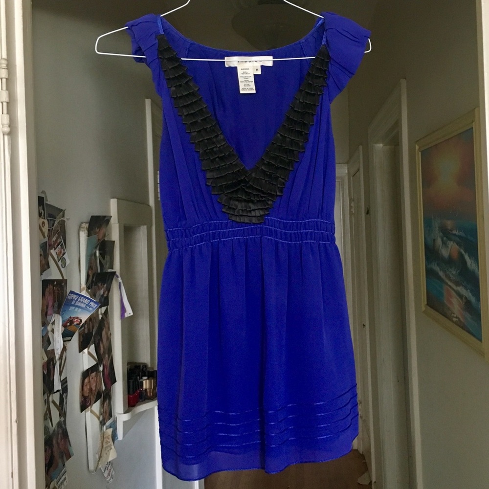 Stunning Blue Top with Unique Details